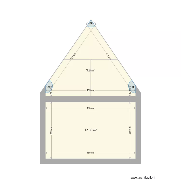 Coupe Constance de Sinety. Plan de 