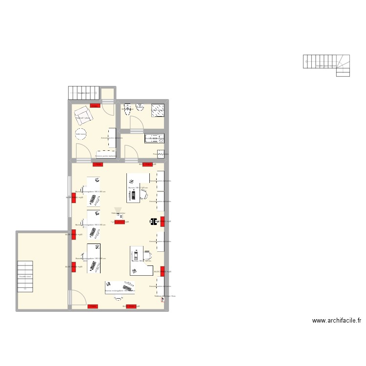 boissardiere V2. Plan de 5 pièces et 82 m2