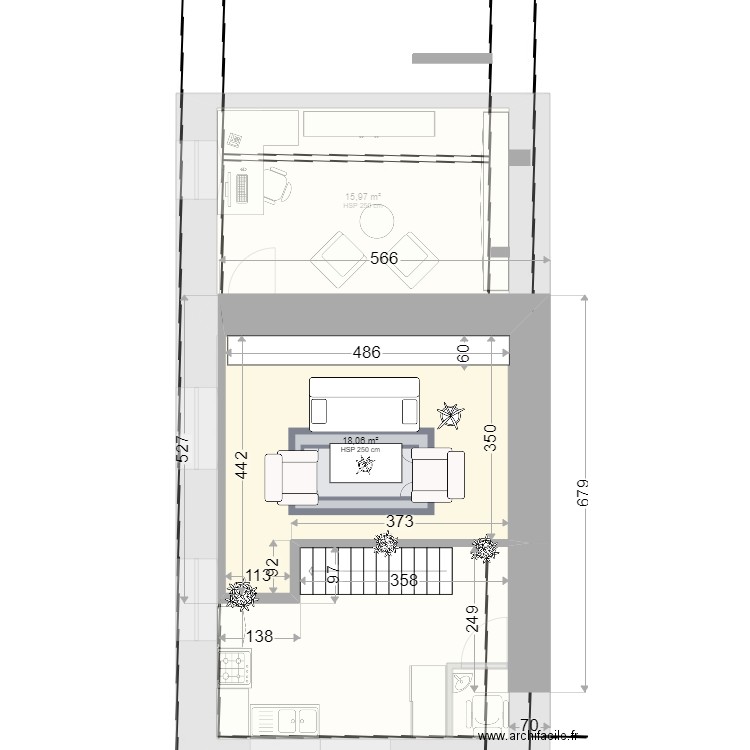 V1_longère-escalier milieu2. Plan de 0 pièce et 0 m2