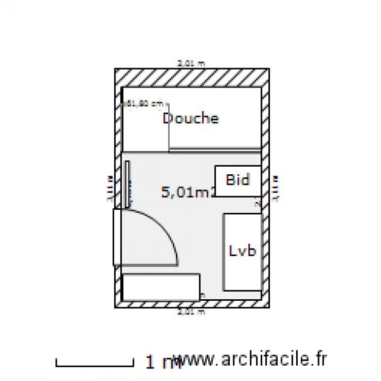 Sdb Pierrette. Plan de 0 pièce et 0 m2