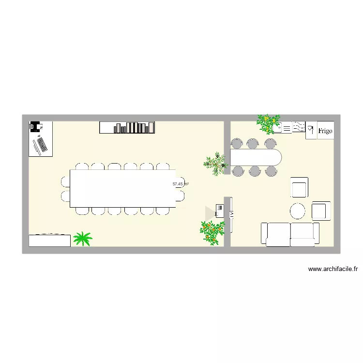 sale de reunion 974. Plan de 