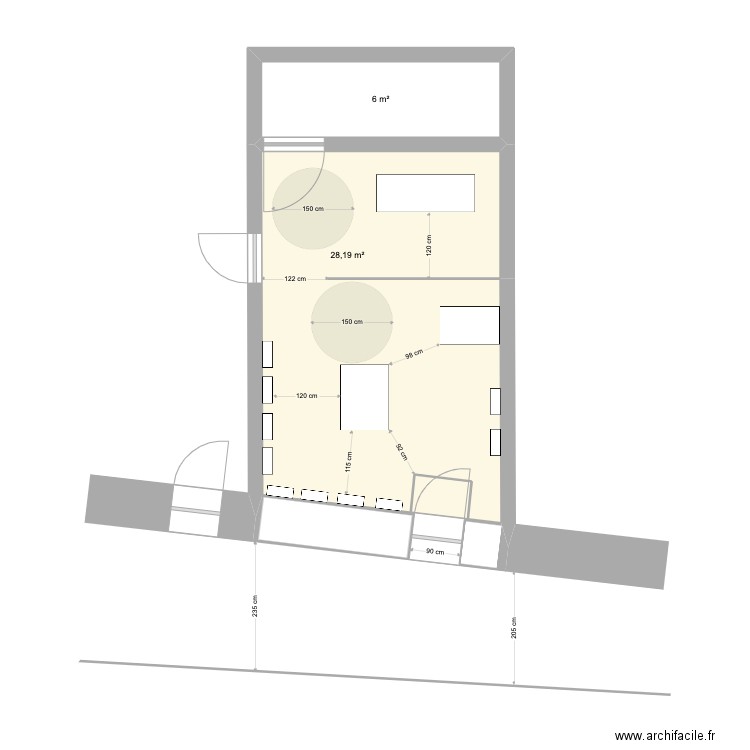 ST VALLIER . Plan de 2 pièces et 34 m2