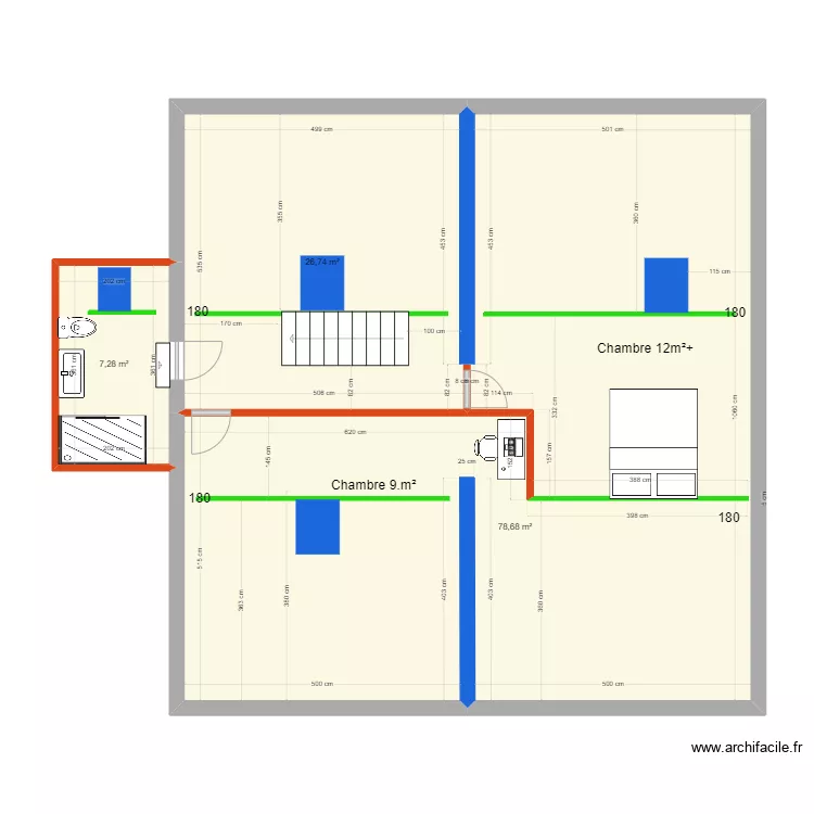 &eacute;tage appt 5 &eacute;tendu. Plan de 