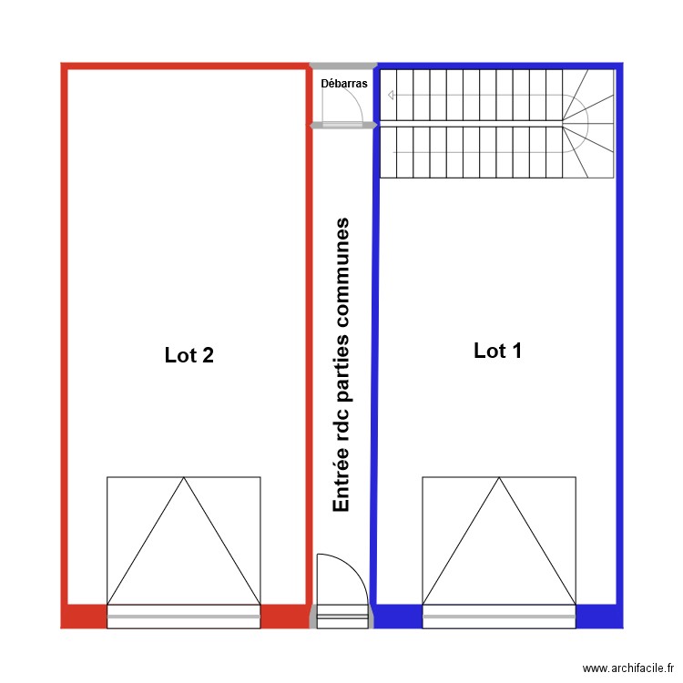 albert garage rdc. Plan de 4 pièces et 70 m2