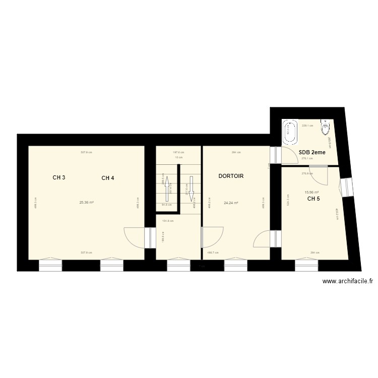 2EME ETAGE MALLEVAL PROJET. Plan de 0 pièce et 0 m2