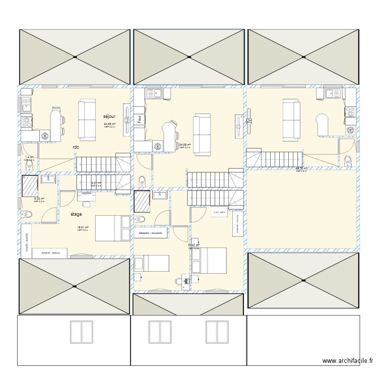 ducos 2 t2 et 1 t3 20 lots. Plan de 0 pièce et 0 m2