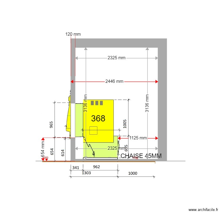 COUPE EXISTANT CORDERIE 368 1368RDC11174. Plan de 0 pièce et 0 m2