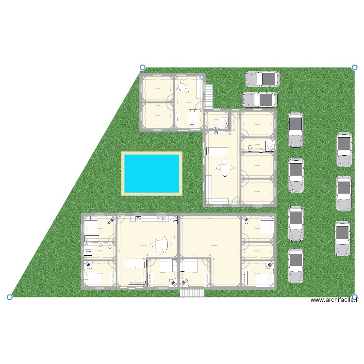 Projet St felix découp test 3 expansion. Plan de 19 pièces et 246 m2