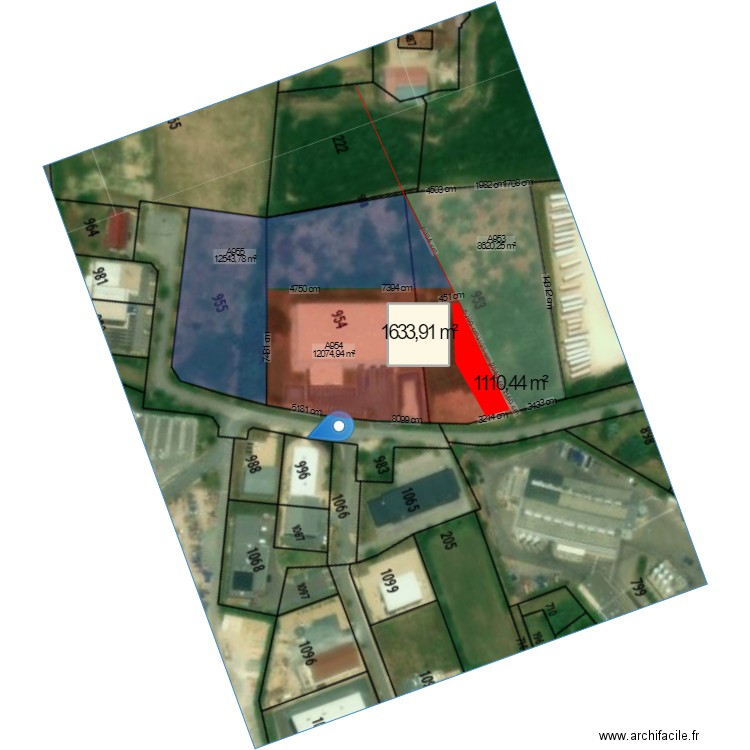 AREO V1. Plan de 1 pièce et 1634 m2