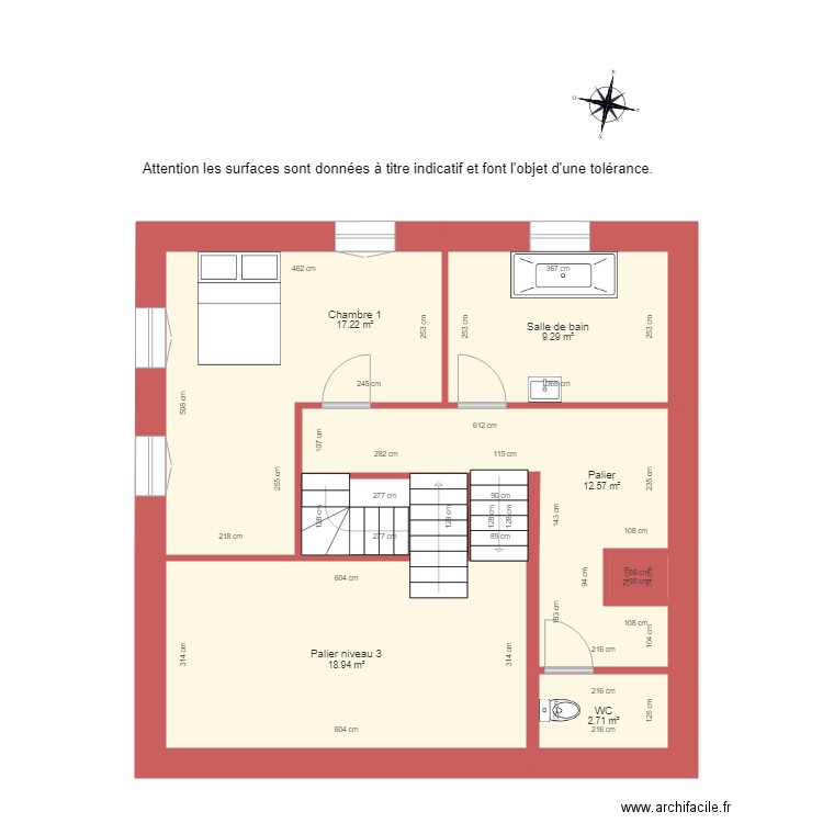 BI 1253 2eme étage. Plan de 0 pièce et 0 m2