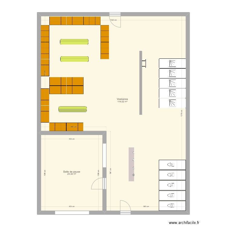 vestiaire2. Plan de 2 pièces et 137 m2