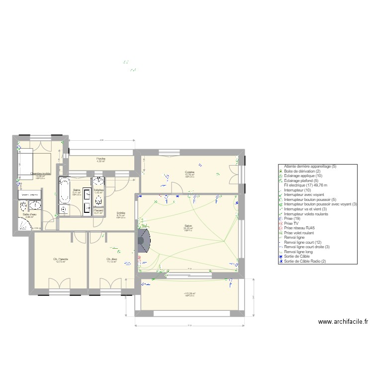 Villa Iris RDC v1.2. Plan de 13 pièces et 123 m2