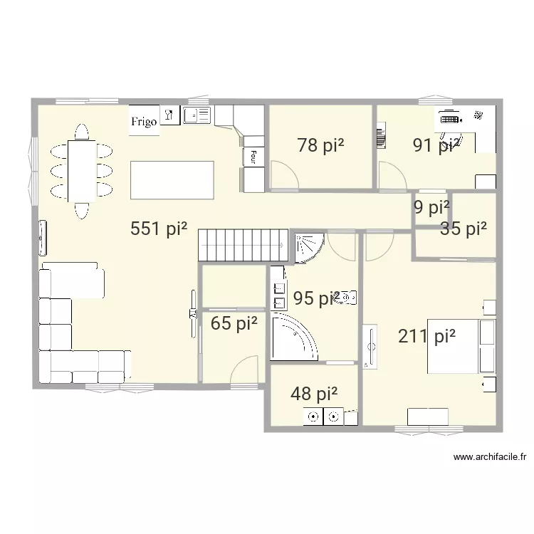 Plain pied 32x44. Plan de 