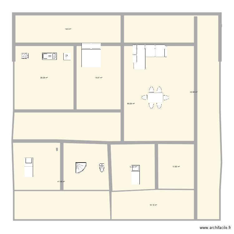 maison carrée. Plan de 0 pièce et 0 m2