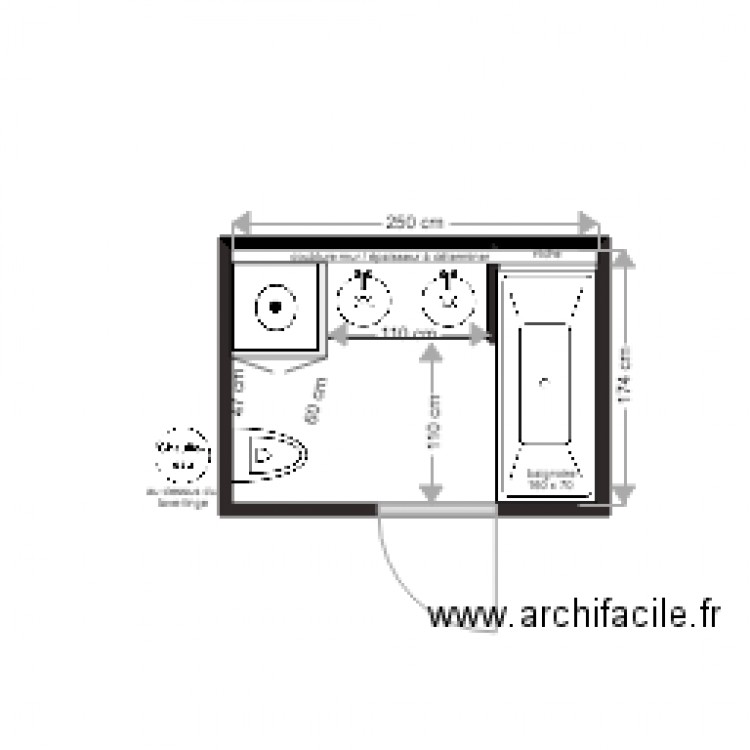 SDB Projet Jean Robert prop1. Plan de 0 pièce et 0 m2