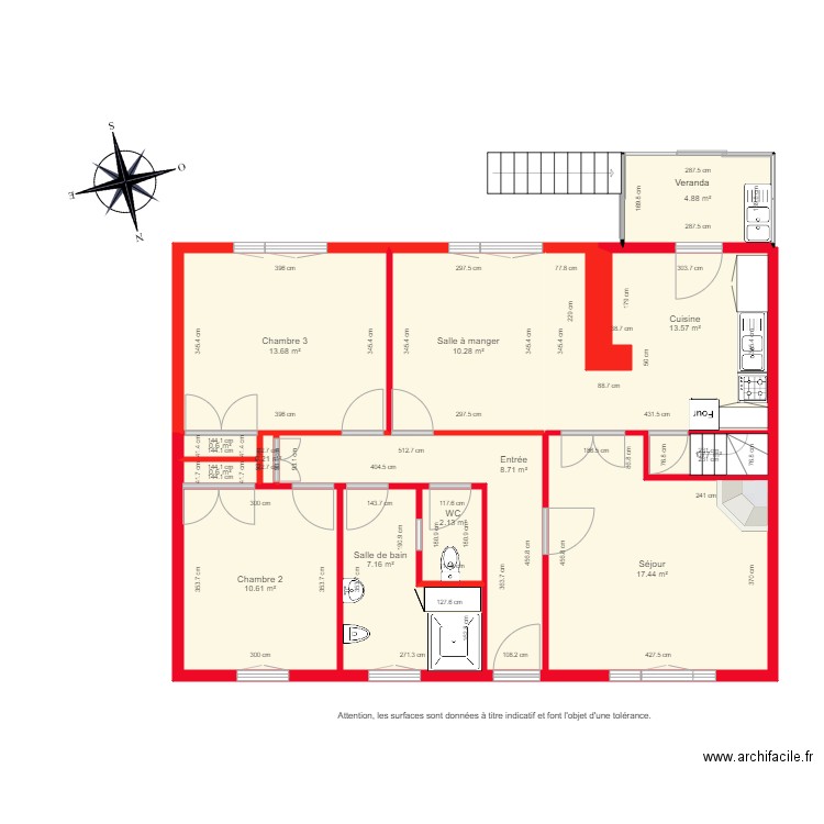 BI 4092 1er étage coté. Plan de 0 pièce et 0 m2