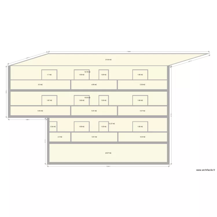 Facade coté cour. Plan de Facade coté cour. Plan de