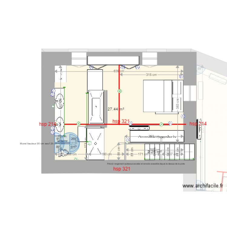 Projet Bertrand. Plan de 11 pièces et 149 m2