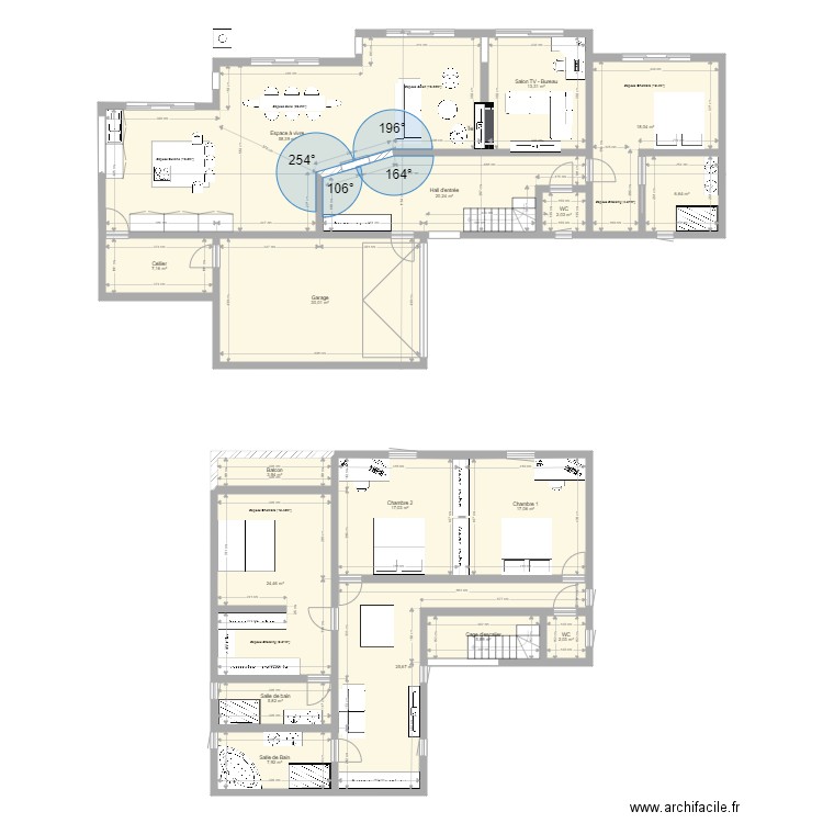 rdc + étage 2 avec meubles. Plan de 0 pièce et 0 m2