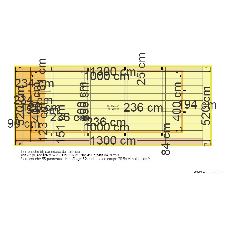 plan de coffrage piscine 1 er couche . Plan de 0 pièce et 0 m2