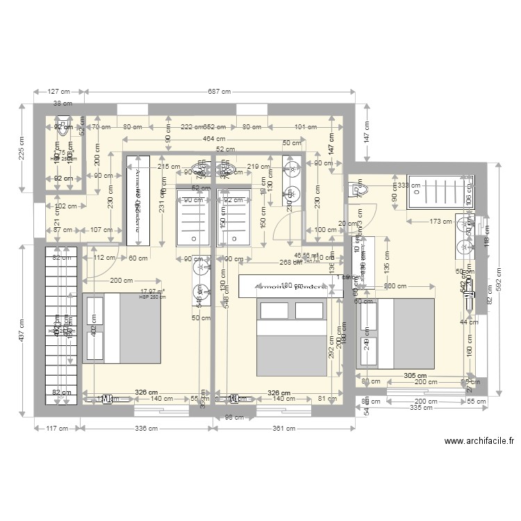 Chambre 1ier Tritons SUITE 3. Plan de 0 pièce et 0 m2