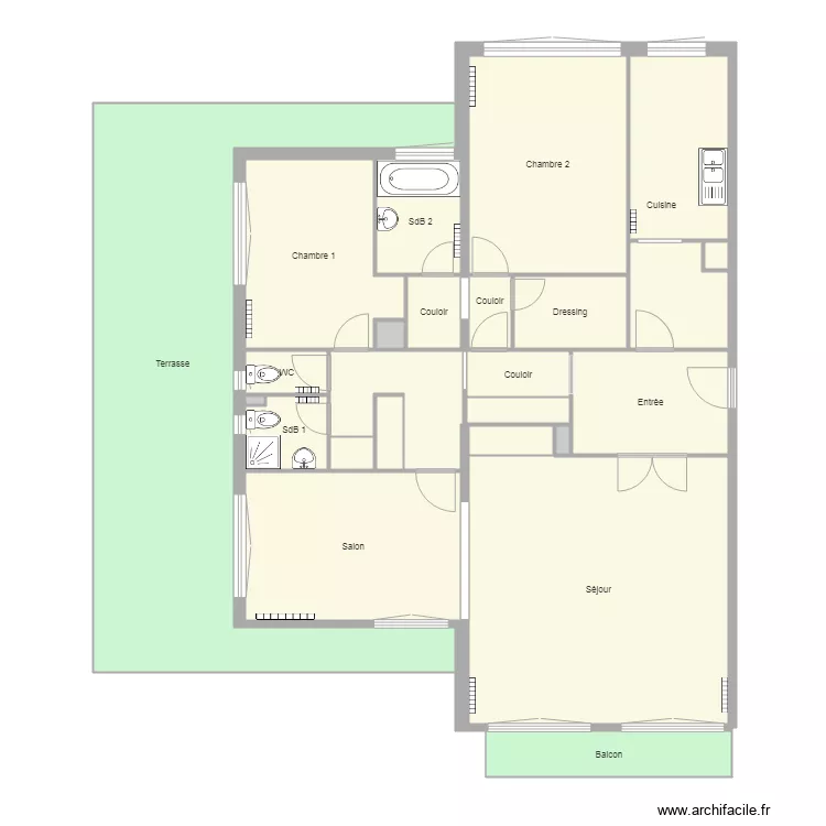 Plan existant Bouron. Plan de 