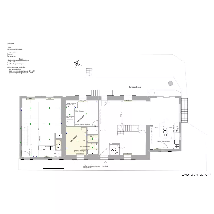 projet am&eacute;nagement rdc modif ex garage. Plan de 