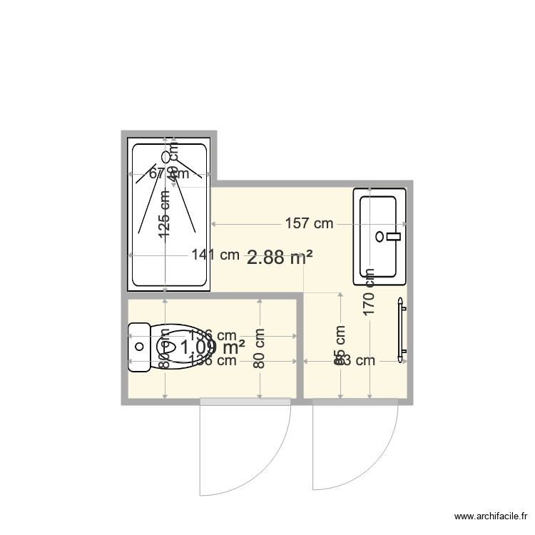Plan Salle D Eau 2m2null