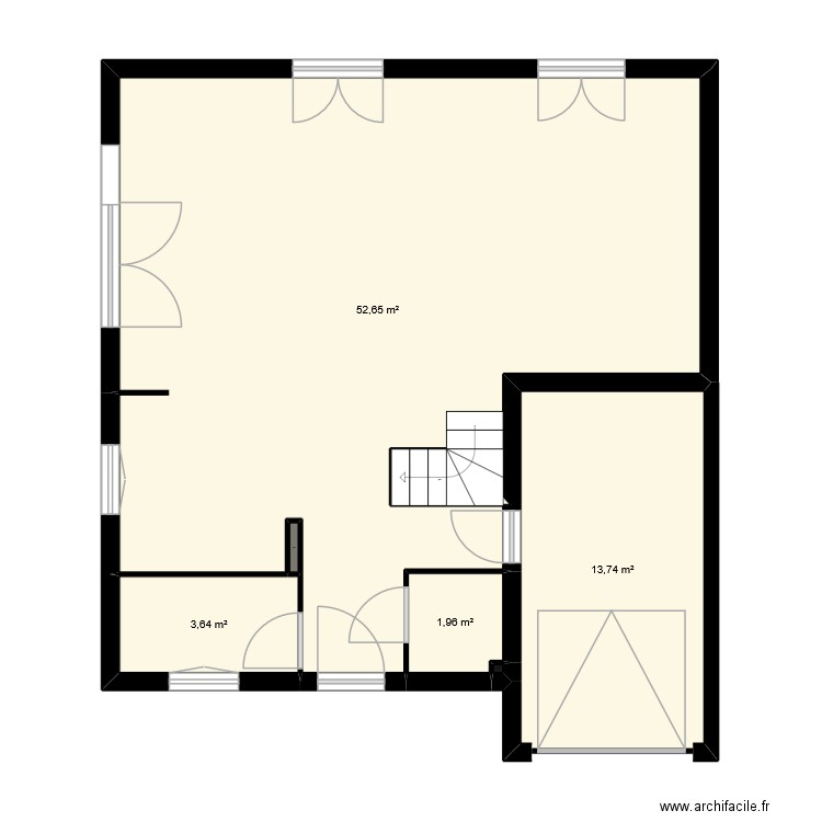 MAZIERE. Plan de 7 pièces et 73 m2