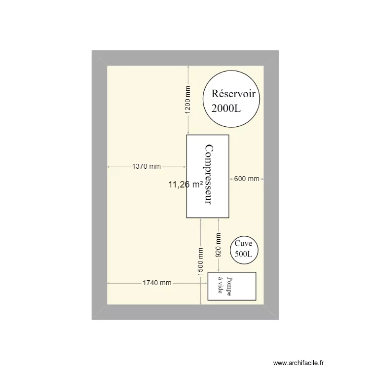 Local Air Comprim&eacute;. Plan de 