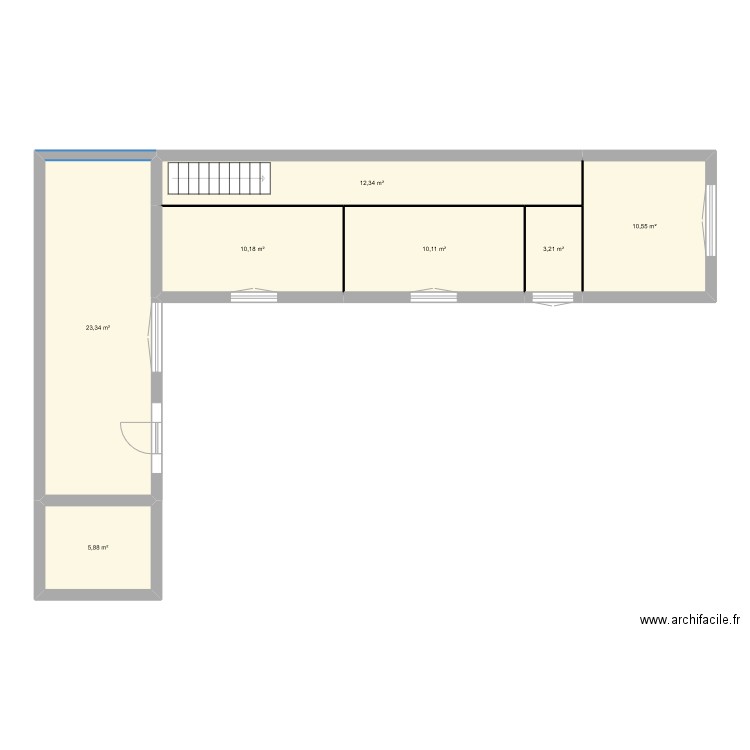 Actuelle maison ETAGE. Plan de 7 pièces et 76 m2