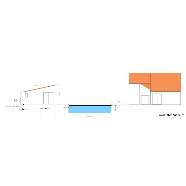 Plan de coupe Est. Plan de 0 pièce et 0 m2