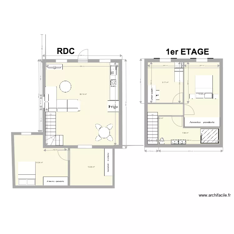 Appartement 3 Les Oliviers. Plan de 