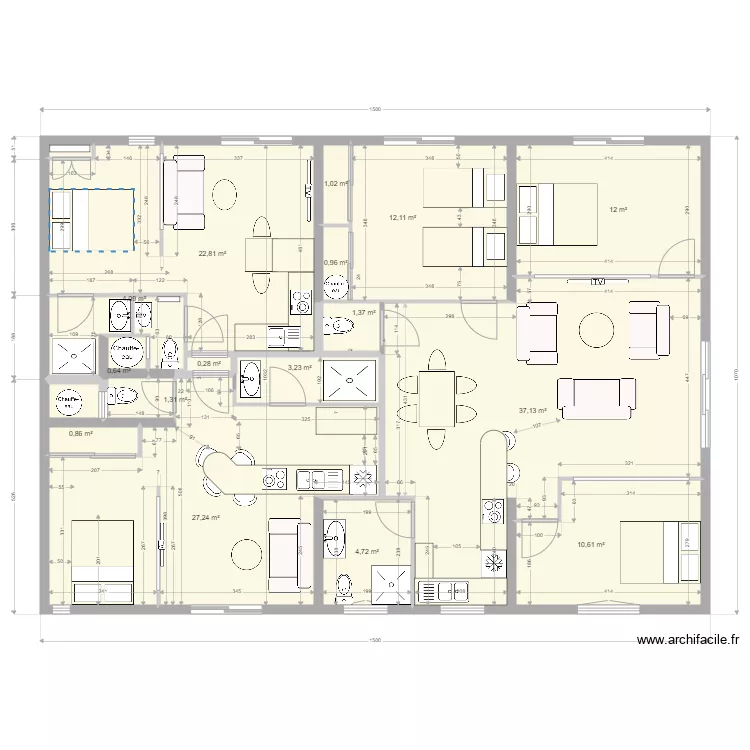 1 Yvrac Projet SSSOL 12 mesures surfaces mobilier. Plan de 1 Yvrac Projet SSSOL 12 mesures surfaces mobilier. Plan de