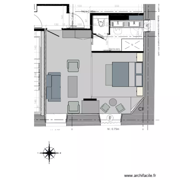 CHAMBRE 7B. Plan de 