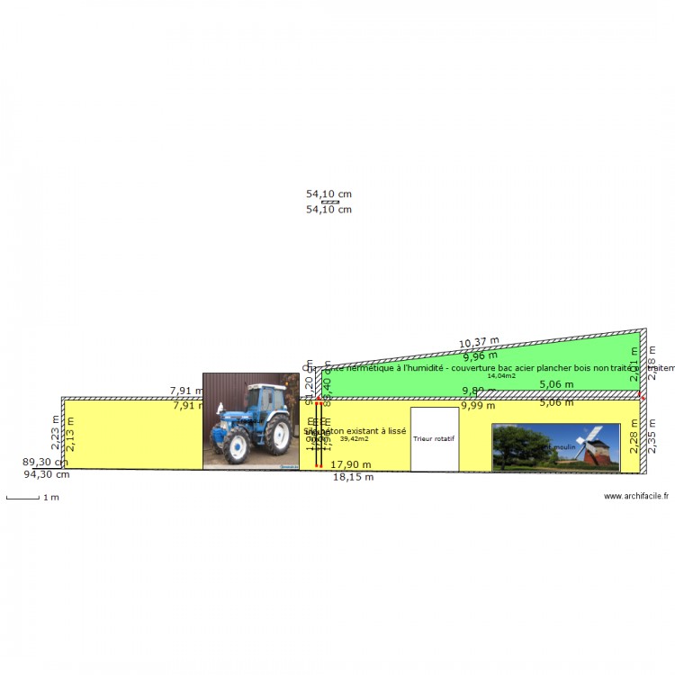 Silo existant couverture. Plan de 0 pièce et 0 m2