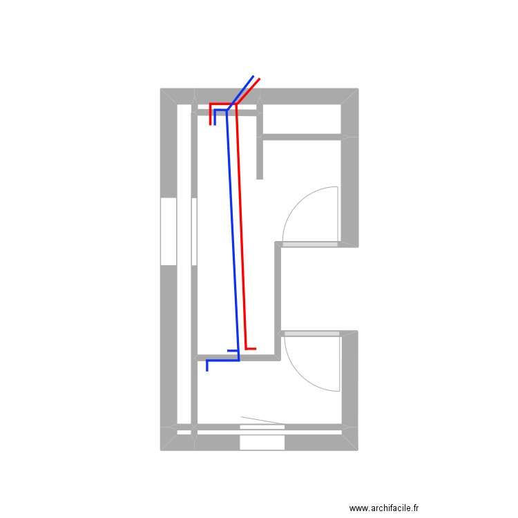 Salle de bains - WC Etage sanitaire. Plan de 7 pièces et 8 m2