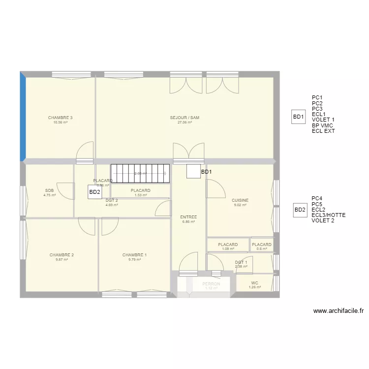 Boites grenier. Plan de 