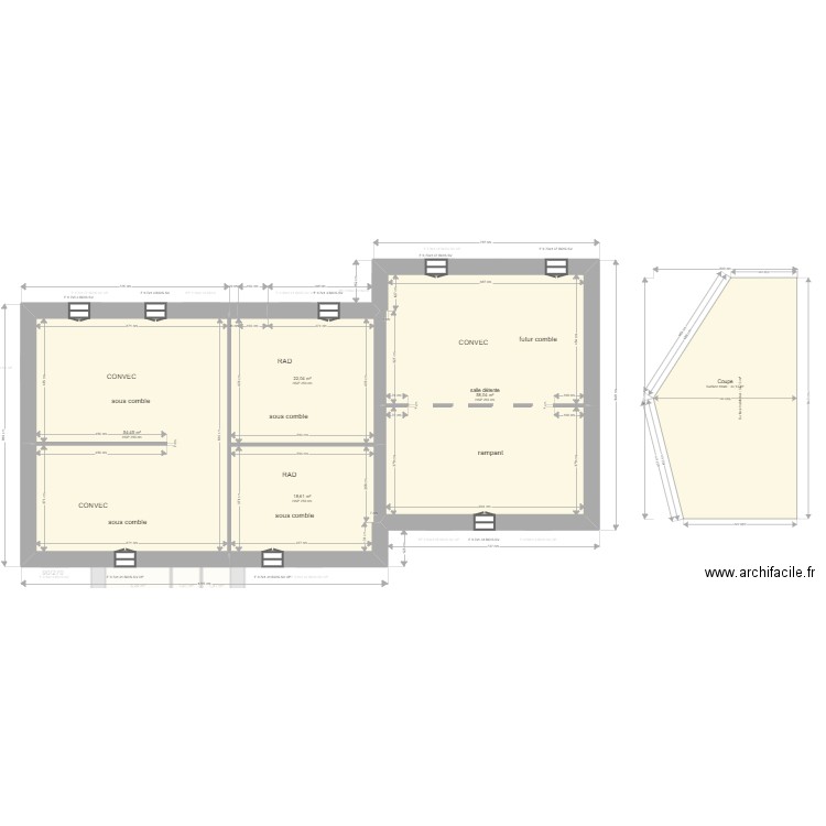 SCI POUCHICQ. Plan de 15 pièces et 307 m2