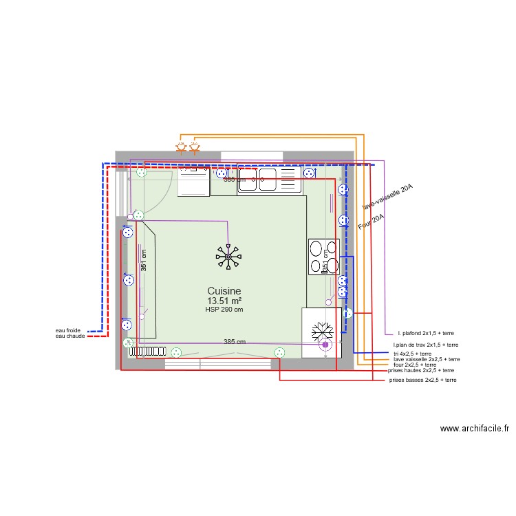 Cuisine Electricité v2 18 Fev. Plan de 0 pièce et 0 m2