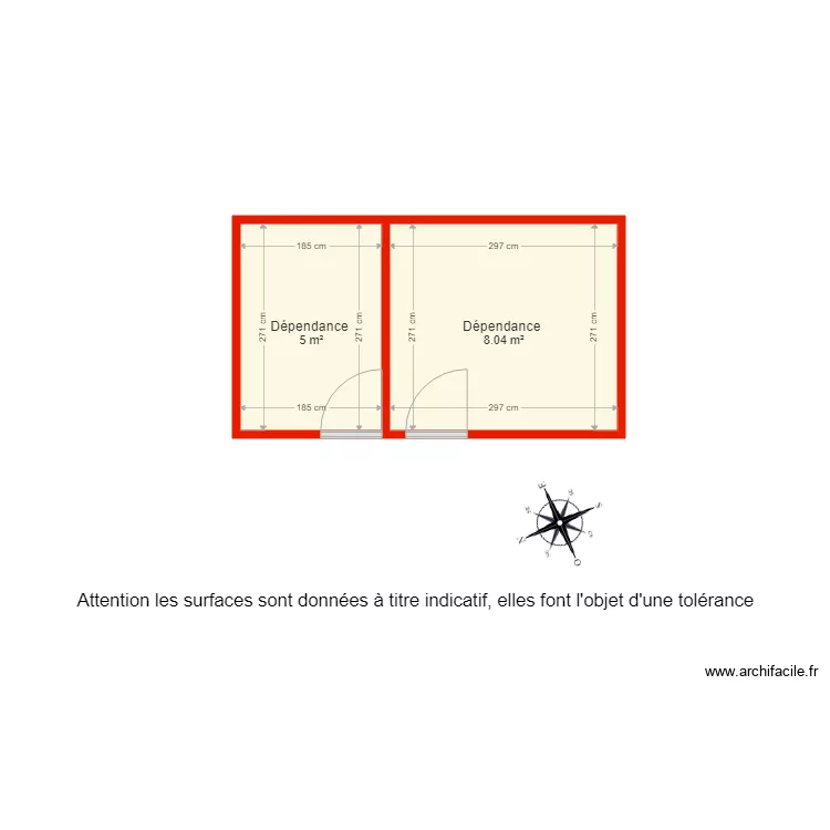 BI1731 DEPENDANCES COTE. Plan de 