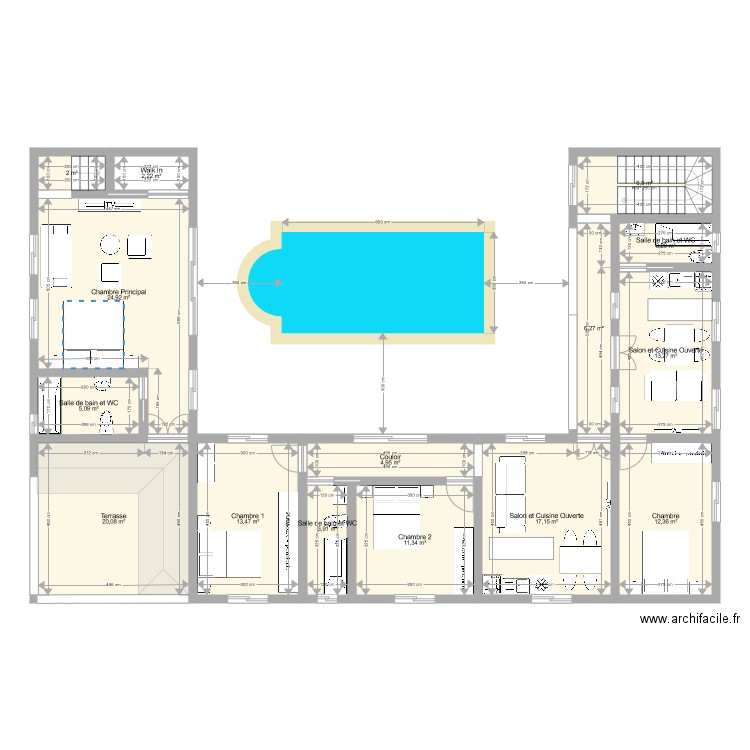 Villa à Djerba 1er étage. Plan de 0 pièce et 0 m2