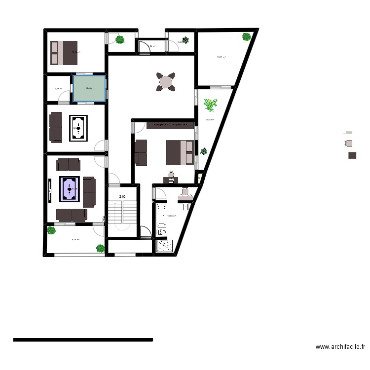 1er etage/1. Plan de 13 pièces et 183 m2