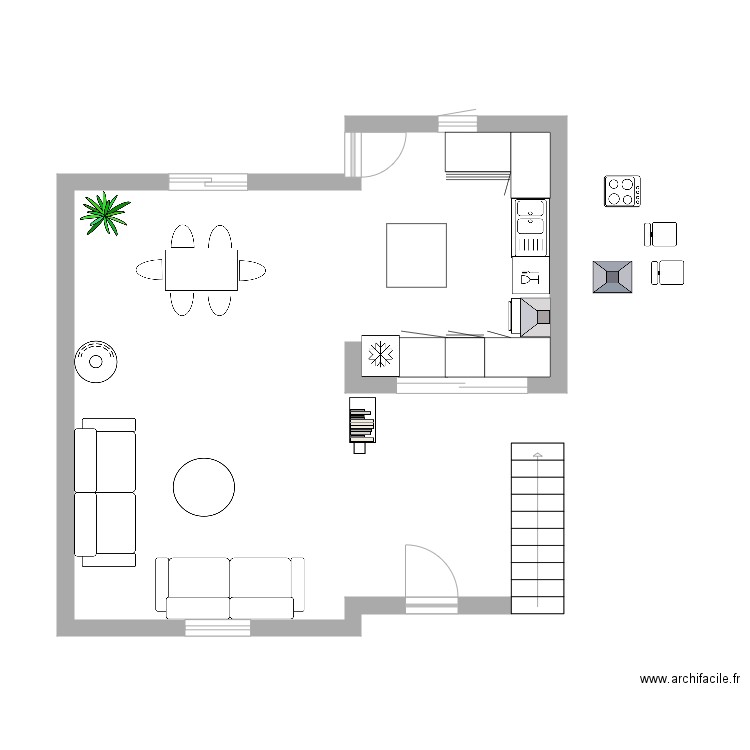 Plan salon séjour. Plan de 0 pièce et 0 m2
