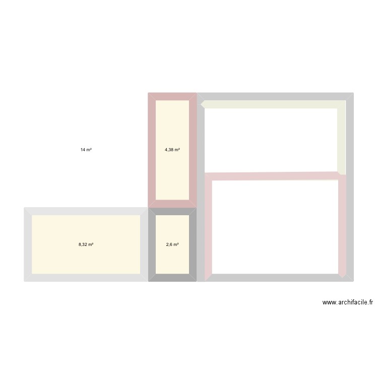 plan de maison. Plan de 4 pièces et 29 m2