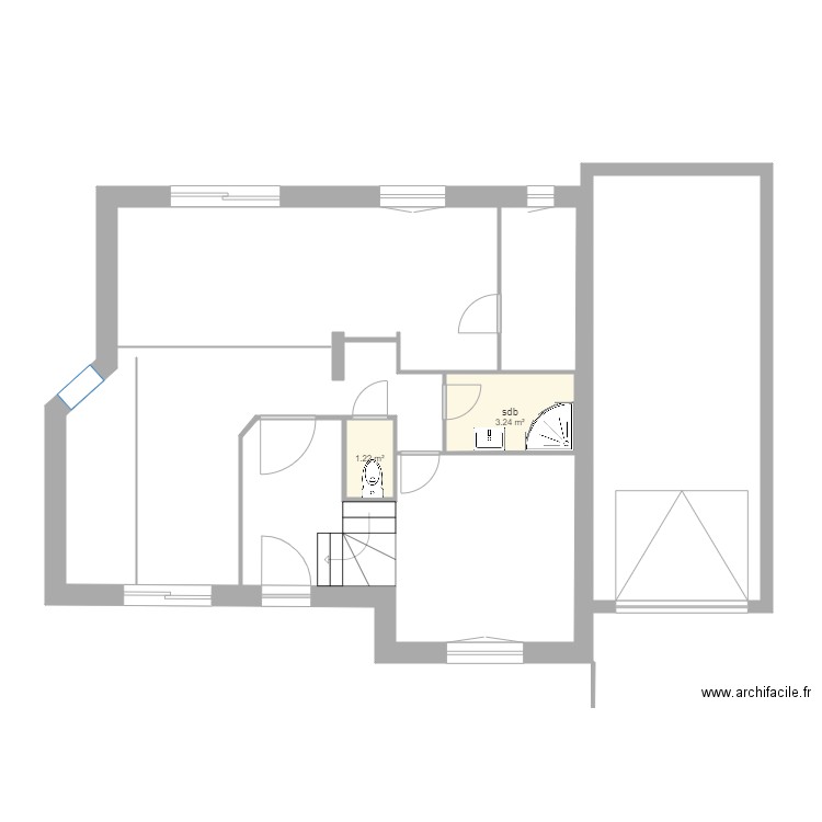 rdc  existante. Plan de 0 pièce et 0 m2