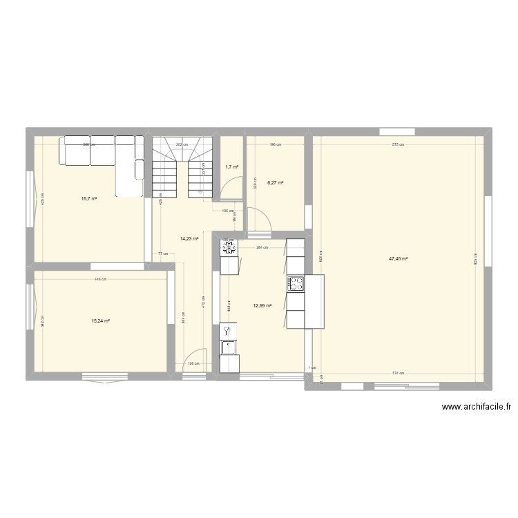 rdc montcet v2. Plan de 7 pièces et 113 m2