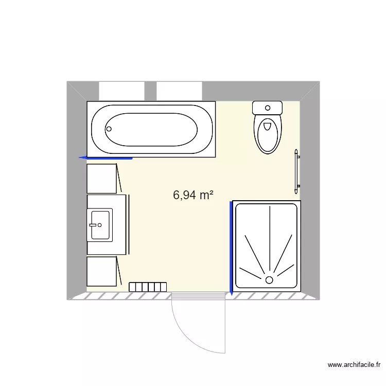 salle de bain. Plan de 
