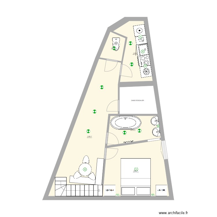 SEINE etage 1 meublé électrique. Plan de 0 pièce et 0 m2