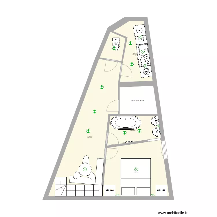 SEINE etage 1 meublé électrique. Plan de SEINE etage 1 meublé électrique. Plan de